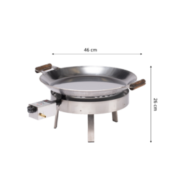 GrillSymbol Paella Cooking Set PRO-460 inox, ø 46 cm (Fabric cover and bag for free!)