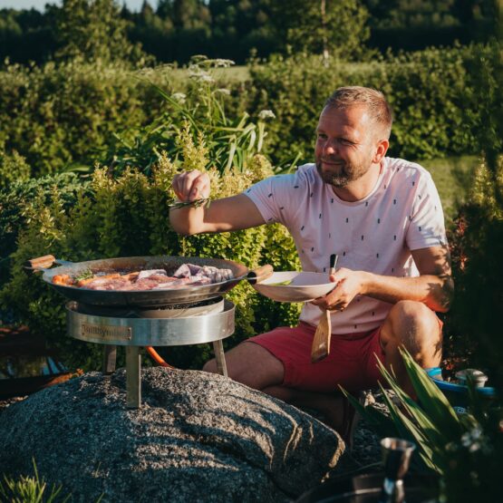 GrillSymbol Paella Cooking Set PRO-460 inox, ø 46 cm (Fabric cover and bag for free!)