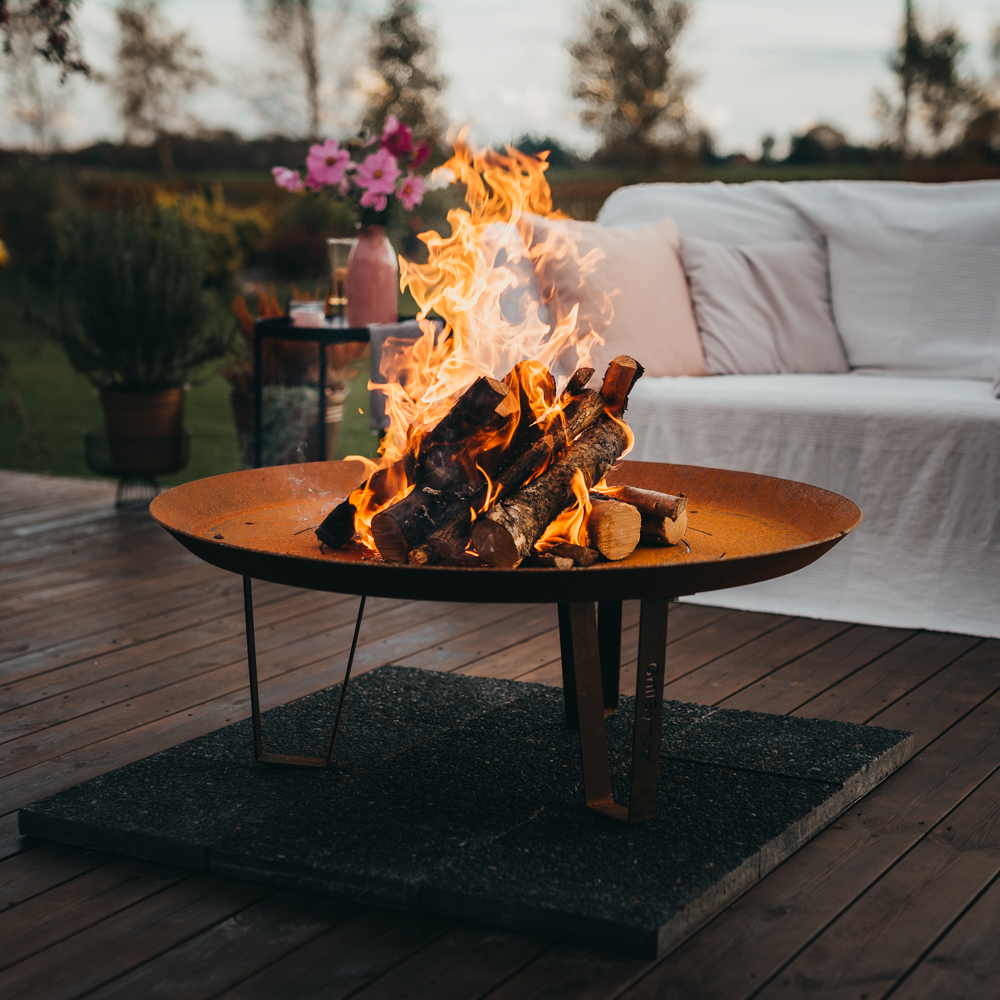 Alpha Stoke Baril à feu Industriel Acier Corten et Acier Inoxydable -  Taille L et XL - Parfait pour Foyer à feu de Jardin, terrasse et Balcon -  Plus Durable et Plus