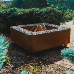 Alpha Stoke Baril à feu Industriel Acier Corten et Acier Inoxydable -  Taille L et XL - Parfait pour Foyer à feu de Jardin, terrasse et Balcon -  Plus Durable et Plus