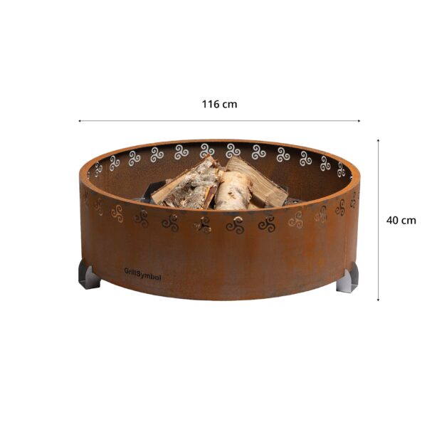 GrillSymbol Cor-Ten Steel Fire Pit Legend