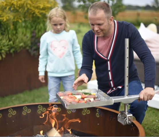 Cor-Ten Steel Fire Pit Grill Arttu