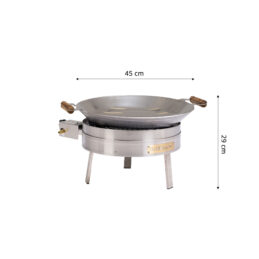 GrillSymbol Quemador de sartén wok PRO-450 inox, ø 45 cm