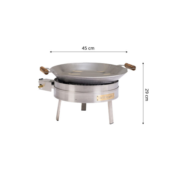 GrillSymbol Wok Burner Set PRO-450 inox, ø 45 cm