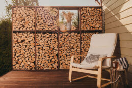 GrillSymbol Corten Steel Firewood Rack WALL-L 237*37*170 cm