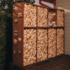 GrillSymbol Holzlager aus Cortenstahl WALL 237*37*170 cm