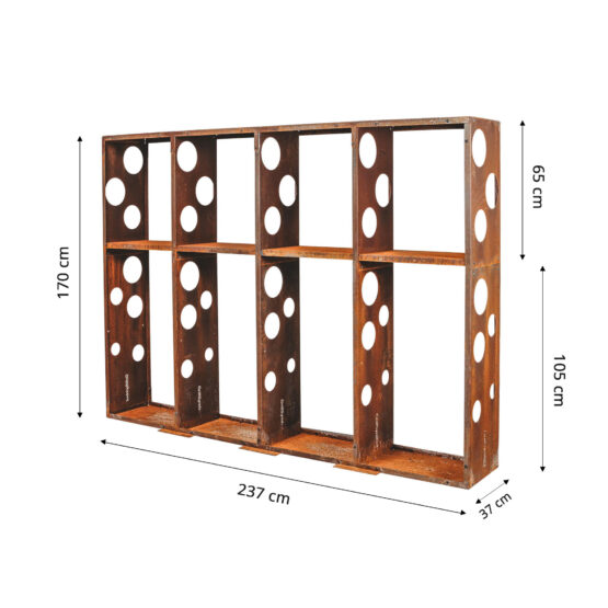 Grillsymbol Rangement de bois WALL 237*37*170 cm