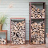 GrillSymbol Corten Steel Firewood Rack WoodStock Set of 3