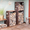 GrillSymbol Corten Steel Firewood Rack WoodStock Set of 3