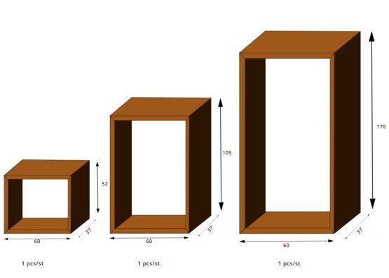 GrillSymbol Corten Steel Firewood Rack WoodStock Set of 3