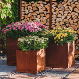 GrillSymbol Corten Steel Planters Set of 3 Fiora