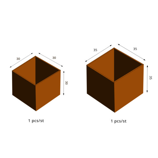 Petteri Wiimaa Jardinières en acier Corten Fiora - la paire
