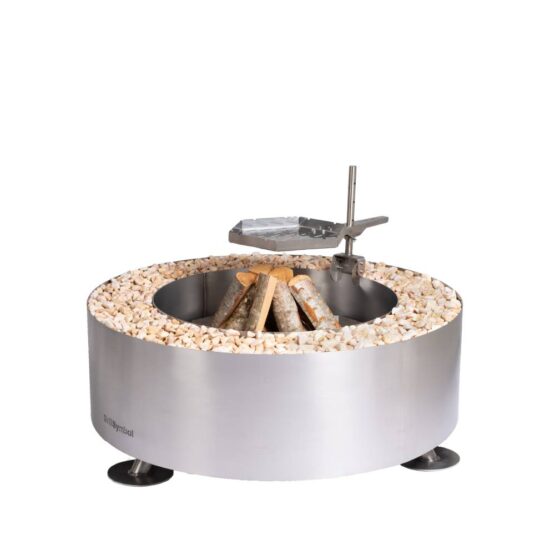 GrillSymbol Stainless Steel Fire Pit Luna Silver