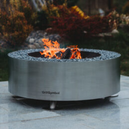 GrillSymbol Stainless Steel Fire Pit Luna Silver