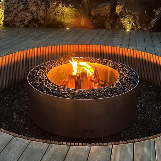 GrillSymbol Stainless Steel Fire Pit Luna Silver