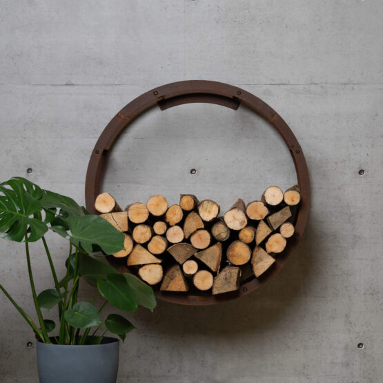 GrillSymbol Holzlager aus Cortenstahl Bern, ∅ 72 cm