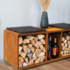 GrillSymbol Holzlager aus Cortenstahl Enzo Rack-L