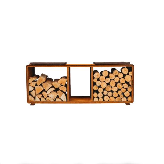 GrillSymbol Corten Steel Firewood Rack Enzo Rack-L