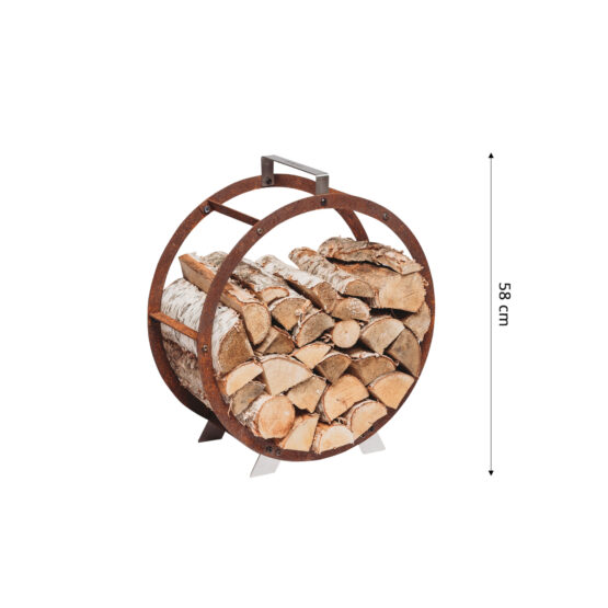 GrillSymbol Holzkorb aus Cortenstahl Hugo, ∅ 58 cm