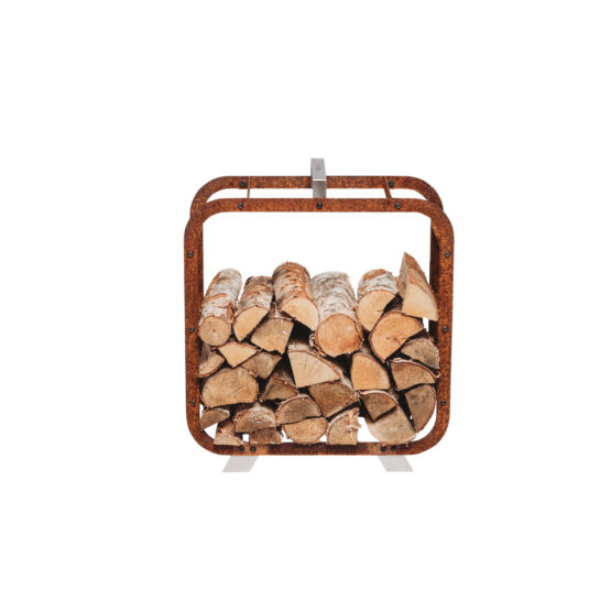 GrillSymbol Holzkorb aus Cortenstahl Leo 58*58 cm