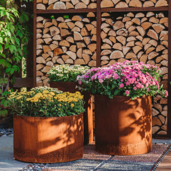 GrillSymbol Corten Steel Planters Set of 3 Little Sisters