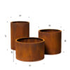 GrillSymbol Corten Steel Planters Set of 3 Little Sisters