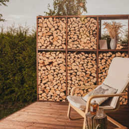 GrillSymbol Corten Steel Firewood Rack WALL 178*37*170 cm