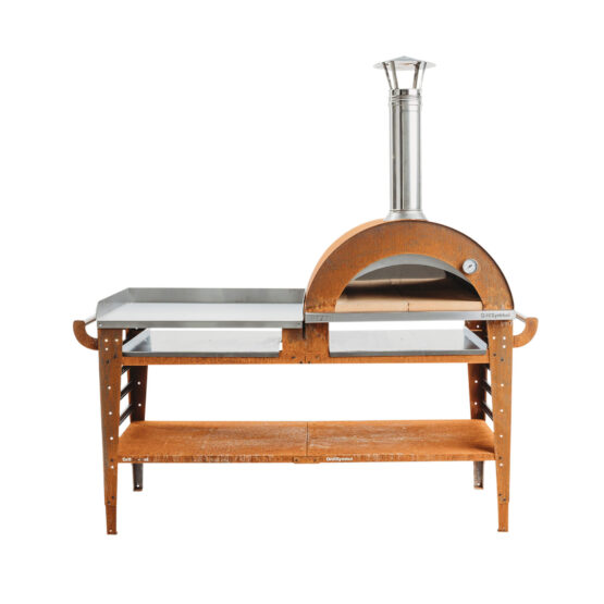 GrillSymbol Wood Fired Pizza Oven with Stand and Side Table Pizzo-XL-Set