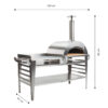 Horno para pizza GrillSymbol con placa base grande Pizzo-XL-set-inox