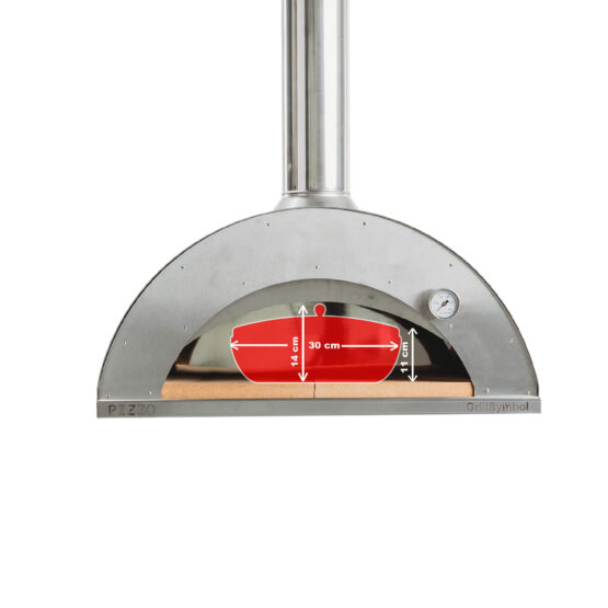 GrillSymbol Pizzo-XL-Set-inox: Pizzaofen mit dem groβen Untergestell