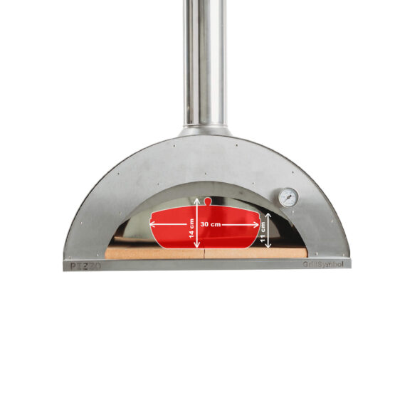 Horno para pizza GrillSymbol con placa base Pizzo-set-inox