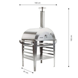 Horno para pizza GrillSymbol con placa base Pizzo-set-inox