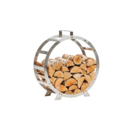 GrillSymbol Stainless Steel Firewood Basket Hugo, ø 58 cm