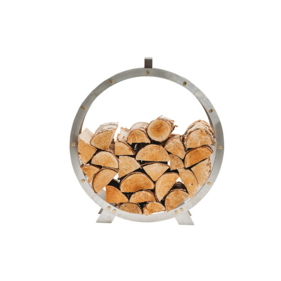 GrillSymbol Stainless Steel Firewood Basket Hugo, ø 58 cm
