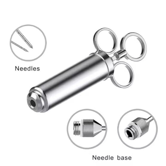 GrillSymbol Meat Injector + 3 Needles (Ring Design)