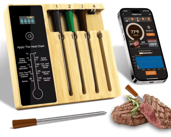 GrillSymbol Smart termómetro inalámbrico para carne, con 2 sondas