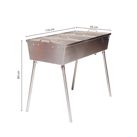 GrillSymbol Barbecue au charbon Naked Chef XXL Silver
