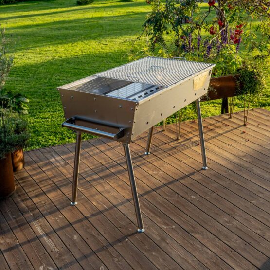GrillSymbol Holzkohlengrill Naked Chef XXL Silver