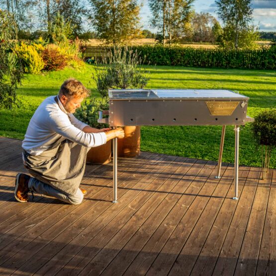 GrillSymbol Holzkohlengrill Naked Chef XXL Silver